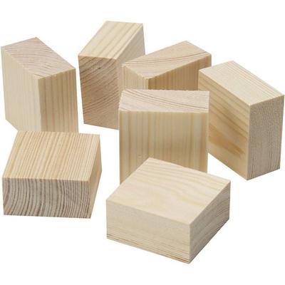 Creativ Company Holzblöcke/Füße, Größe 4x4x2 cm, 50 Stk/ 1 Btl.