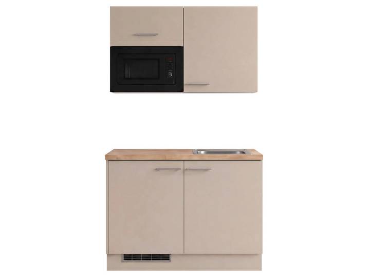 Impuls Miniküche IP 1200, Eiche, Hellgrau, nur wie online abgebildet bestellbar, 121.6 cm, seitenverkehrt erhältlich, vormontierter Korpus, Küchen, Miniküchen