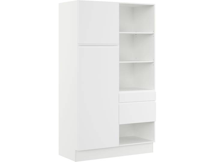 Mehrzweckschrank-Set IMPULS KÜCHEN Warschau , weiß (weiß mit beton, optik natur), B:120cm H:206,2cm T:60cm, Holzwerkstoff, Pulverlack, Kastenmöbel-Sets, Mehrzweckschrank-Set, Vielfältige Varianten verfügbar; kombinierbar mit anderen Artikeln