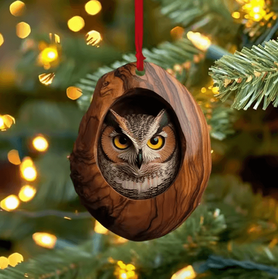 Inspire Curations Cute Woodland Animal Acrylic Ornament Tree Trunk Christmas Hanging Decor ms11698