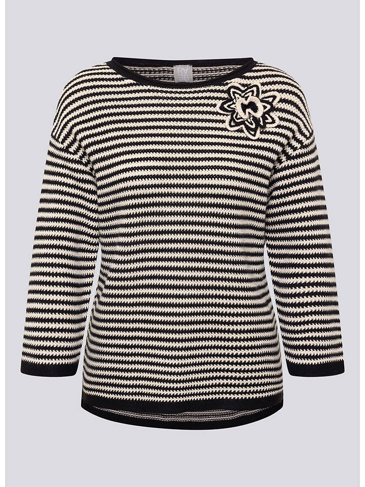 Rabe Pullover in Schwarz/ Creme - 48