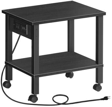 no 2-Tier Printer Stand with Charging Station