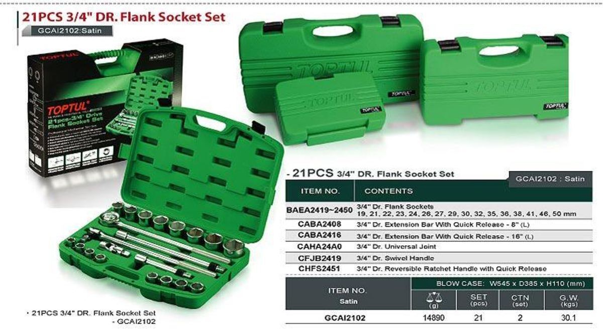 Toptul Set di utensili da 3/4 GCAI2102