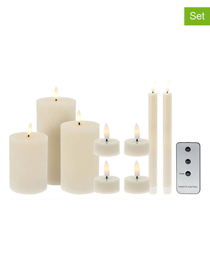WellHome 9er-Set: LED-Kerzen in Weiß - onesize