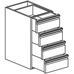 Virtus Schubladeneinheit mit 4 Laden, 400x540 mm (SCAS44060)