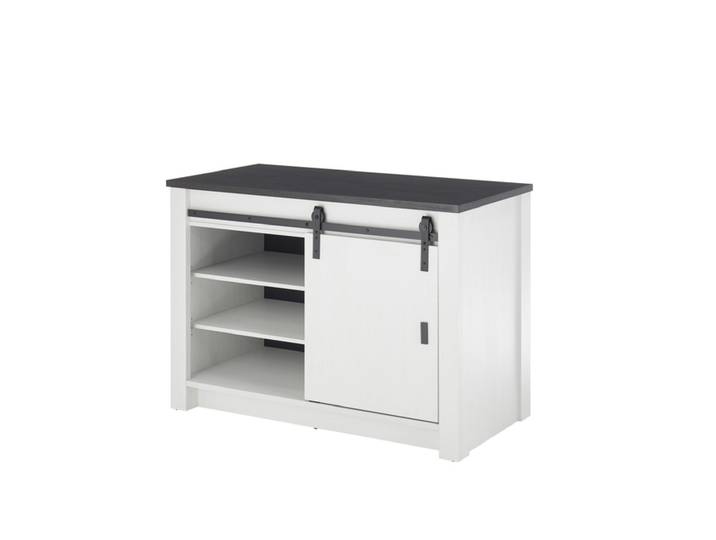 Küche Spültisch SHERWOOD ca. 133 x 93 x 64 cm Pinie Weiss Dekor
