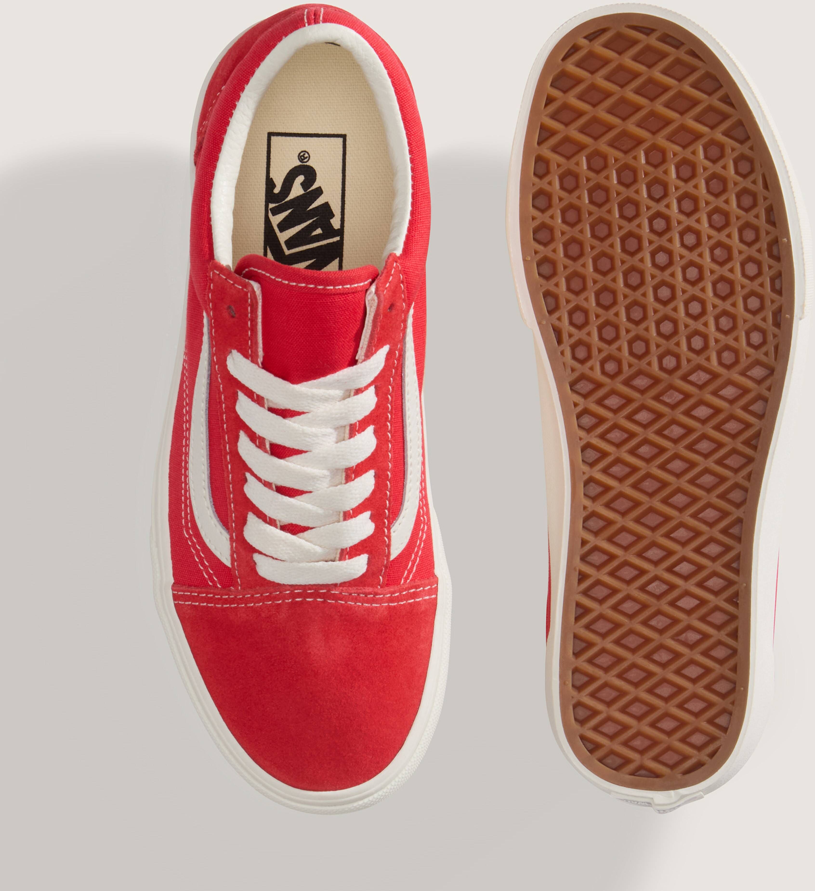 Sneaker VANS "Old Skool", Damen, Gr. 44, rot (h2d, color theory tomato), Leder, Schuhe Sneaker h2d, color theory tomato 44