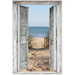 GARTENPOSTER Düne - Strand - Aussicht - Sommer Outdoor Bilder 80x120 cm