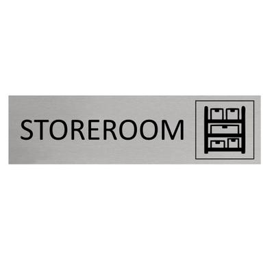 CombiCraft Aluminium Türschild Storage Room 165x45mm mit 3M-Tape zur Befestigung, einfache Kennzeichnung von Räumen und Bereichen