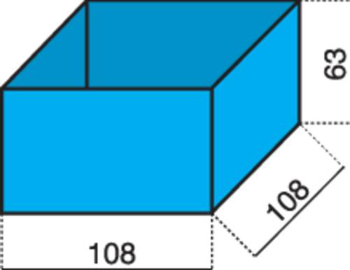 Hünersdorff Sortimentskoffer-Einsatz (L x B x H) 108 x 108 x 63mm Anzahl Fächer: 1 Inhalt