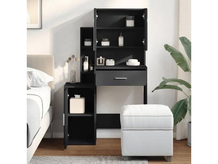 Meilleures Table de Maquillage/Chambre Coiffeuse avec armoire - noir 80x35x132 cm - HZ318348