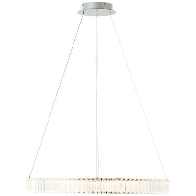 BRILLIANT LED Pendelleuchte "Queen", grau (chromfarben), Ø 80cm, Leuchten, Höhe 150cm, Ø 80cm, 6000lm, kürzbar, Aluminium/Kunststoff, chromfarben, LED Pendelleuchte