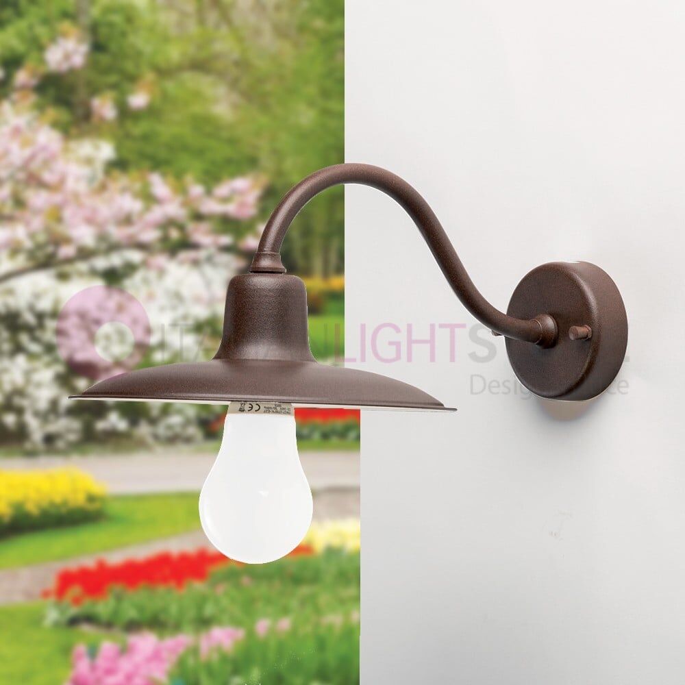 Era Applique Rustico Piatto D.21 Lampada Da Esterno Giardino - Antracite