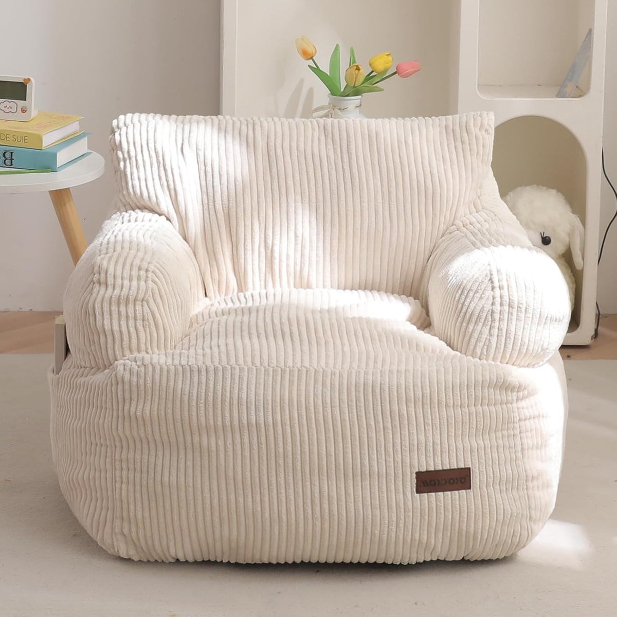 MAXYOYO Kinder Zitzak, Gewatteerde Peuter Zitzak Sofa met Pocket, Corduroy Relaxstoel voor Kinderen