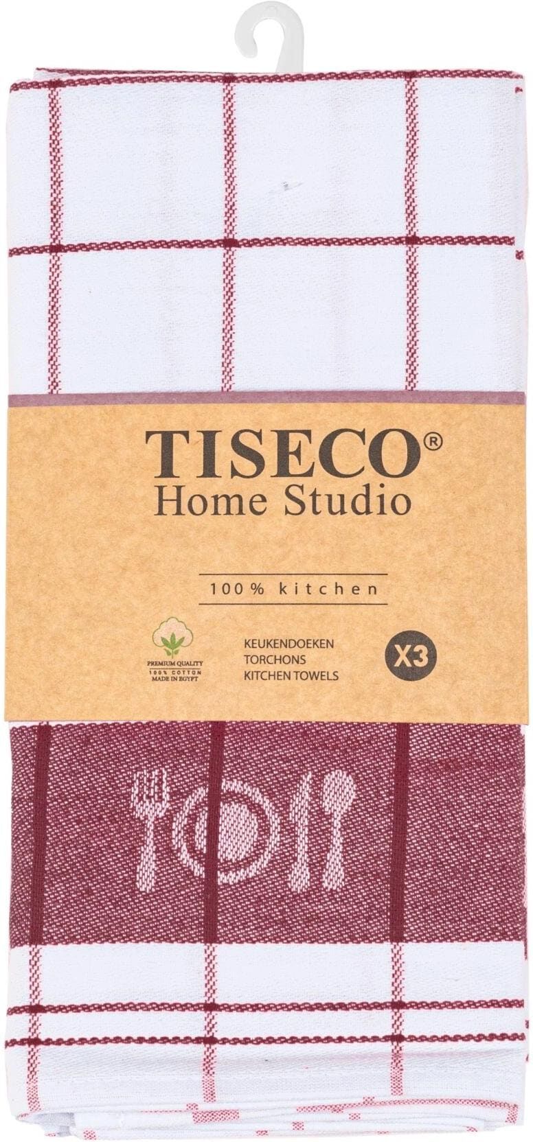 Geschirrtuch "Tiseco Pharao 3er Set", rot, Obermaterial: 100% Baumwolle, Geschirrtücher, Geschirrtuch rot Einheitsgröße