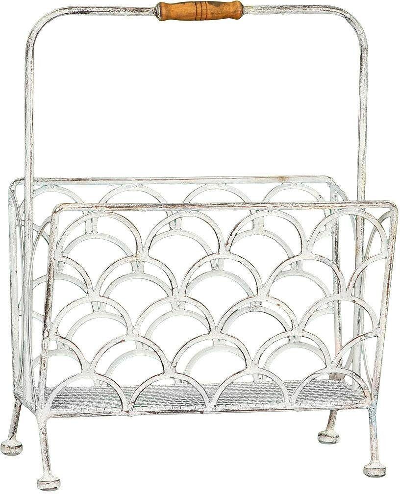 Zeitungsständer AMBIENTE HAUS, weiß, B:34cm H:45cm T:20cm, Metall, Zeitungsständer, Zeitungsständer