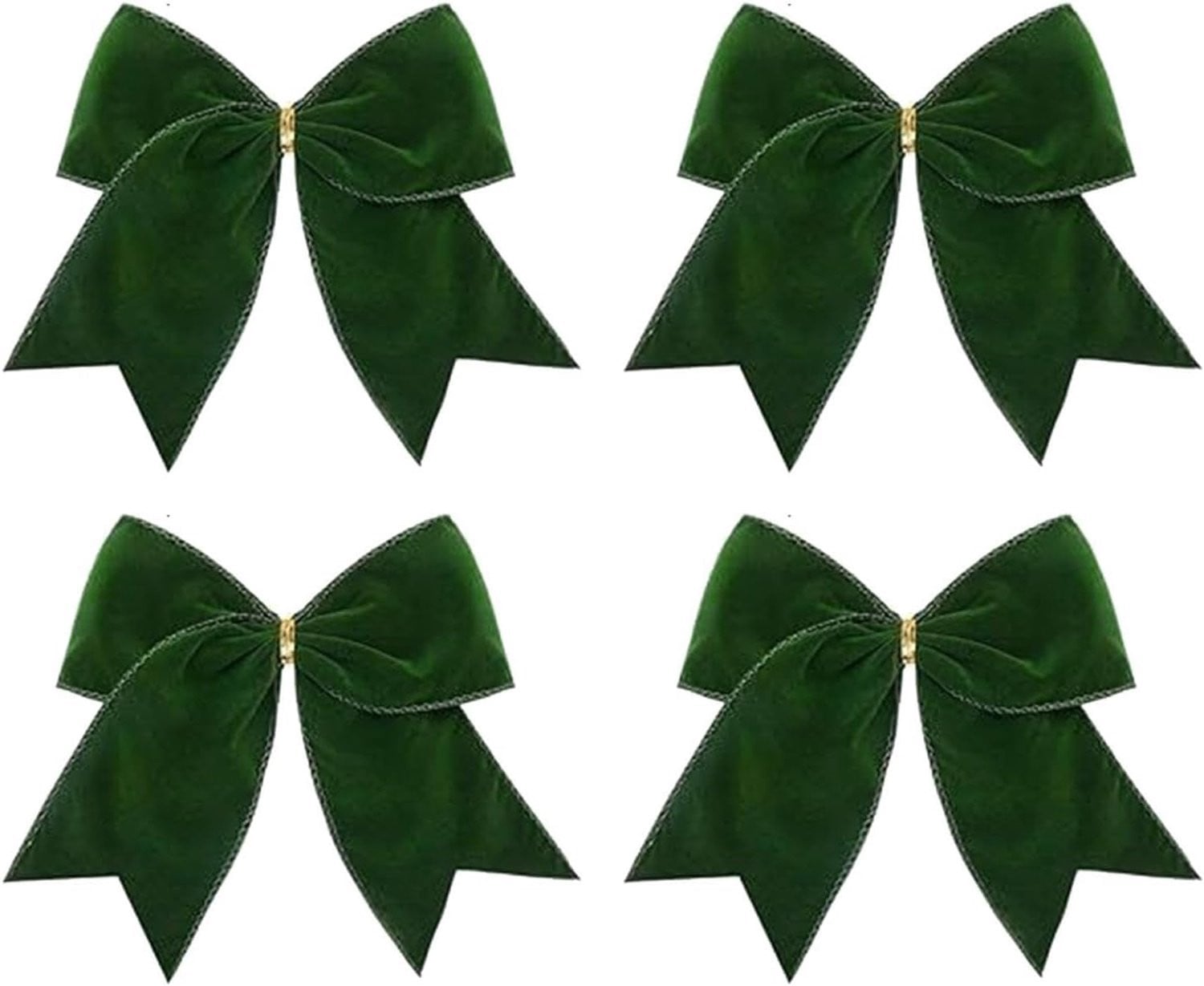 Set van 4 fluwelen kerstkegels voor kerstboom decoratie