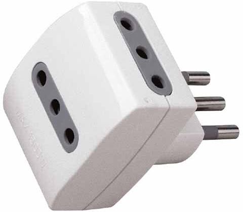 V-Tac Adattatore Multiplo Triplo 3 Prese 2p+t 10a Standard Italiano - Sku 8721