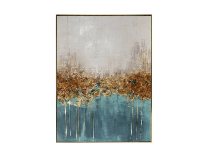 Handgemaltes, gerahmtes Bild „Golden Sea“ 90 x 120 cm Multicolor Crea Collection