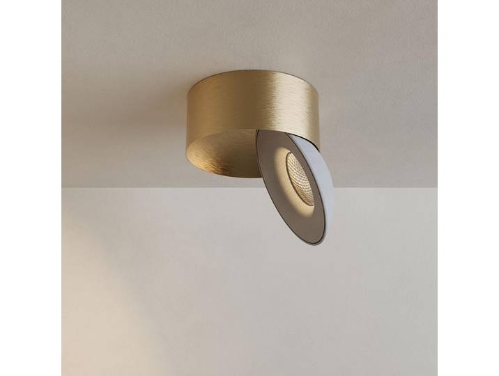s.luce Led-Aufbauleuchte Santa Neo Gold/Weiß Warmweiß, Goldfarben, Weiß, Metall, Rund, LED integrated, 10.8x5x10.8 cm, Lampen & Leuchten, Innenbeleuchtung, Deckenleuchten, Deckenleuchten