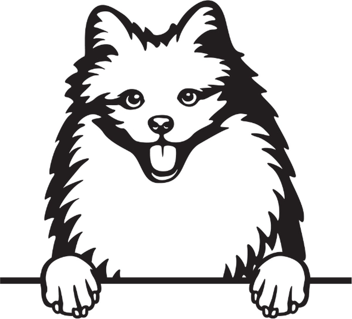 Amerikaanse Eskimohond decoratie klein - zwart