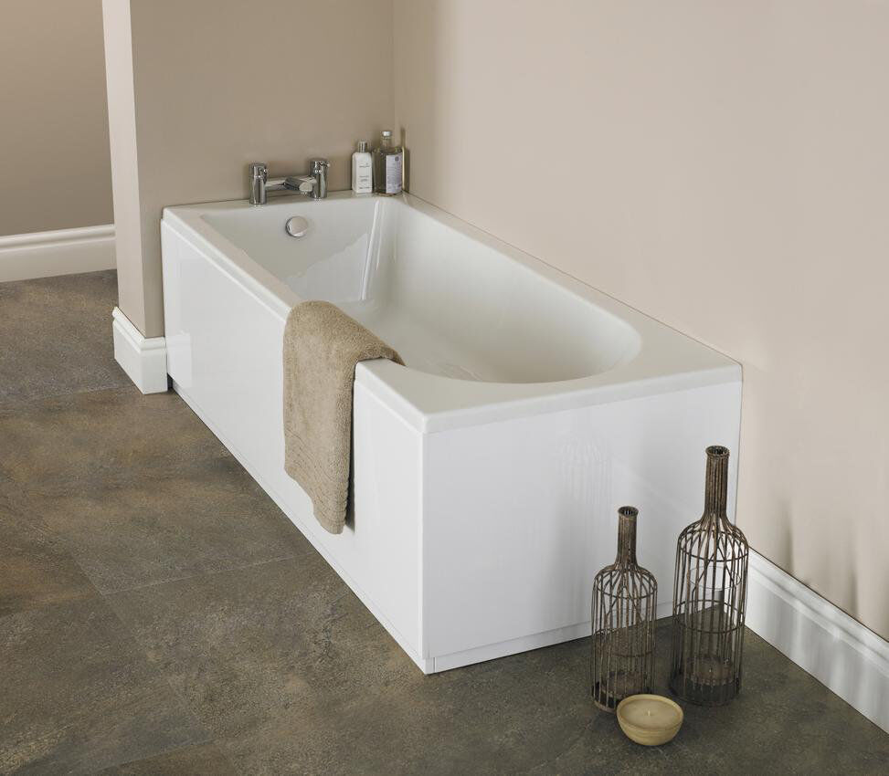 Nuie Barmby Floor Mounted Acrylic Bath White 150cm x 70cm
