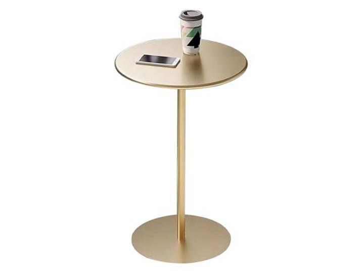 KUviez Bistrotisch Bartisch Runder Gold-Cocktail-Bartisch Küchen-Esstisch Kleiner Beistelltisch Hoher Kaffee-Beistelltisch mit Metallsockel, hoher Pub-Bistrotisch (Größe: 60 x 60 x 72 cm)