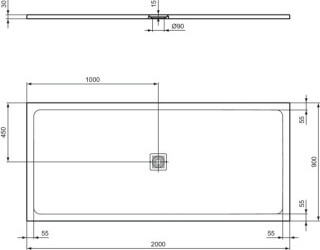 IDEAL STANDARD T5618FR Rechteck-Brausewanne Ultra Flat S +