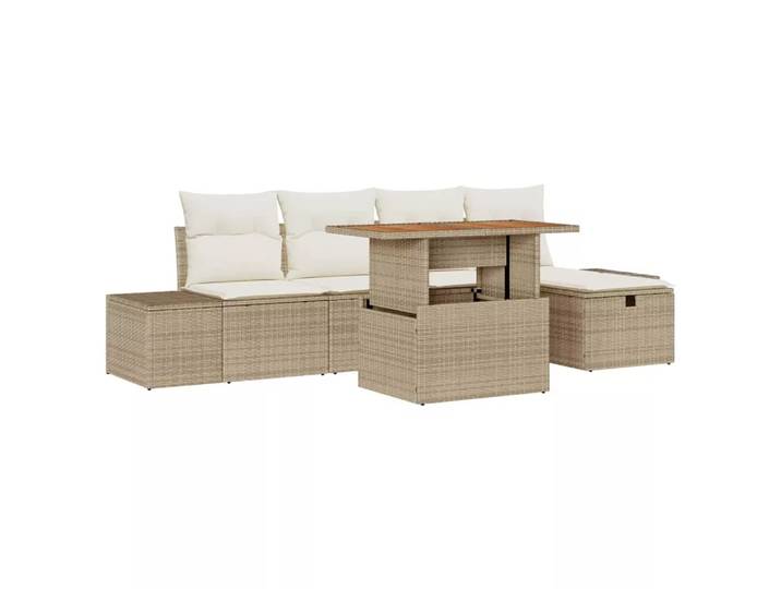 VidaXL - Garten sofa set poly-rattan, One Size, Beige