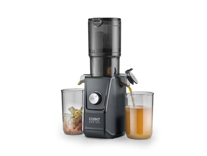 CASO Juice Fit - Slow Juicer, Sanftes und schonendes Entsaften dank niedriger Umdrehungszahl (40 U/min), Fill´n Juice, große Einfüllöffnung von 105mm Ø, Nährstoffe und Vitamine bleiben erhalten