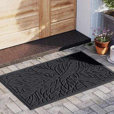 Bungalow Dba Matterly Tropical Leaves Doormat 35 x 23, 35 x 23, Charcoal