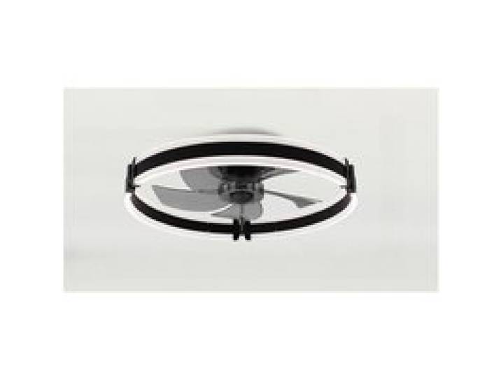 Plafonnier ventilateur fermé 50 cm LED dimmable contrôle APP et télécommande fonction mémoire minuterieNoirFlux dair direct
