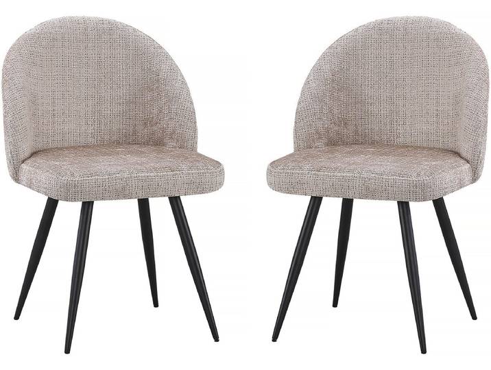 Lot de 2 chaises en tissu Samuel - 53 x 51 x 82 cm - Beige