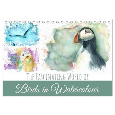 The Fascinating World of Birds in Watercolour (Desk Calendar 2027 DIN A5 landscape), CALVENDO 12 Month DeskCalendar