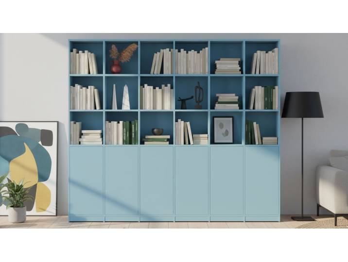 Bibliothèque en MDF blanc MDF Peint Bleu pastel