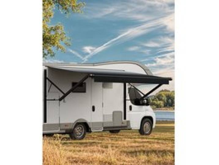 VEVOR Auvent de Voiture Camping-car Caravane Latéral 306,6 cm, Pare-soleil Imperméable et Rétractable, en PVC avec Cadre en Alliage d'Aluminium, Réglage Électrique, Voyage, Camping, Noir Dégradé