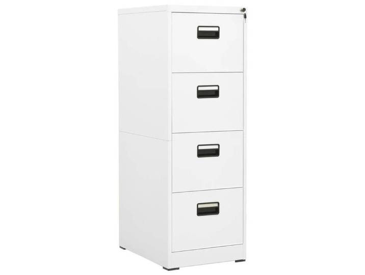 Classeur à tiroirs Blanc - Armoire de bureau blanc - 46x62x133 cm Acier A14873