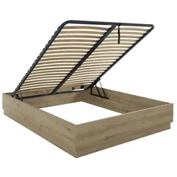Gami, Bett, Bett mit Stauraum - TIDY - 160 x 200 cm - Eiche / Ecru - inklusive Lattenrost - (160 x 200 cm)
