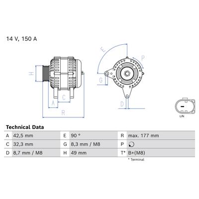 BOSCH Generator 0 986 084 700 für Ford