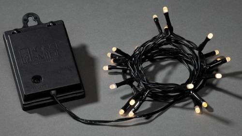 Konstsmide 3722-130 Lichterkette Außen batteriebetrieben Anzahl Leuchtmittel 20 LED Warmweiß Beleuchtete Länge: 1.9m mit Schalter