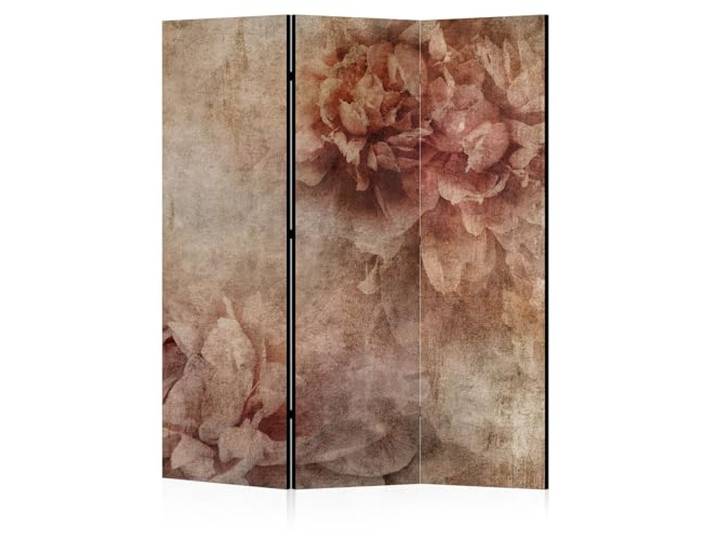 LUMASOUL Paravent Raumteiler Innen einseitig bedruckt 135x172 cm Blumen 15 3 teilig Dekorativ, Shoji-Stil, faltbar, freistehend, als Sichtschutz für Wohnräume Pfingstrosen Vintage Shabby Chic Vintage