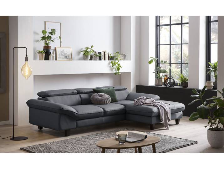 Ecksofa HOME AFFAIRE Pilot L-Form , grau (fango), B:268cm H:73cm T:108cm, 100% Polyester, Feinstruktur 75000 Scheuertouren, Struktur 35000 Scheuertouren, Microfaser 40000, Sofas, Ecksofa, mit Kopfteilverstellung, wahlweise mit Schlaffunktion & Bettkasten