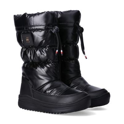 Winterboots TOMMY HILFIGER, Mädchen, Gr. 32, wärmend, schwarz, Lederimitat, Textil, Schuhe Winterboots, Moonboots, Winterstiefel mit trendigen Steppnähten