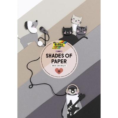 folia Bastelblock Tonpapier & Fotokarton Shades of Paper grau DIN A4 20 Blatt