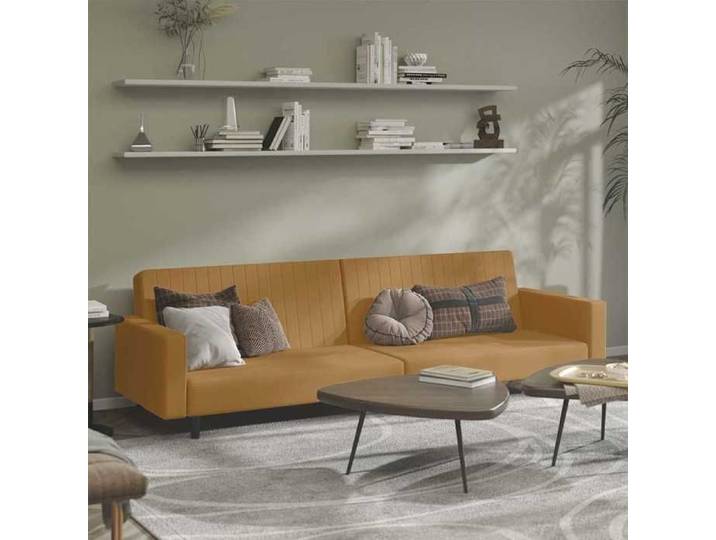 SOFA convertible - Canapé de Séjour - 2 places - marron velours - Sofa lit 0_257746