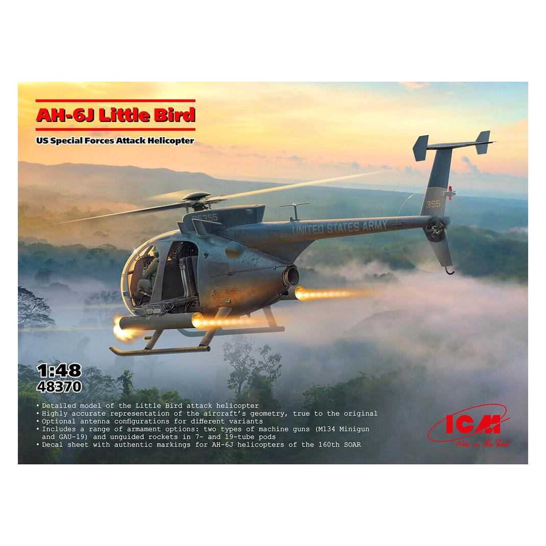 ICM AH-6J Little Bird, US Special Forces Attack Helicopter (48370)