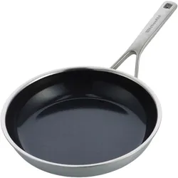 KitchenAid Multi-Ply koekenpan 20cm - RVS - inductie - anti-aanbak - PFAS-vrij, Pfanne + Kochtopf, Silber