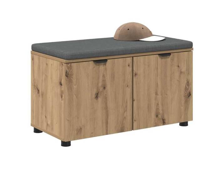 VIDAXL Meuble à chaussures Banc à chaussures - avec coussin - Chêne artisanal - 80x38x46 cm Conception pratique 68890