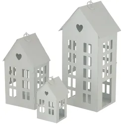 Boltze Lichthaus Alamo 3er, 13/24/35 cm, weiß