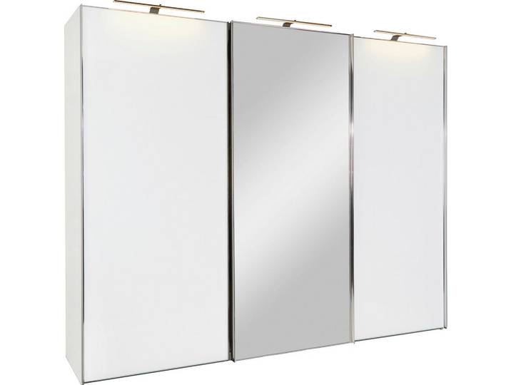 Schwebetürenschrank m. Spiegel 336cm Sonate Rom, Weiß